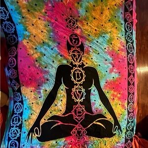 Bohemian Chakra Tie-Dye Wall Tapestry - Multicolor
